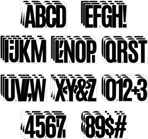 Vista 34 de Calcomanías de Letras para Tablón de Anuncios, 288 Piezas 18 Hojas 3 Pulgadas, Vinilo Impermeable, Colorido para Buzón, Ventana, Puerta, Letrero