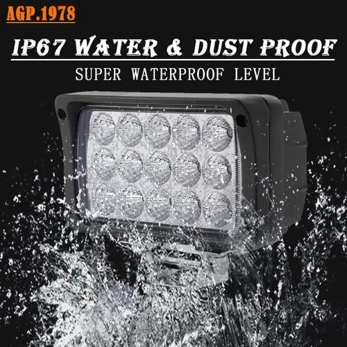 Vista 6 de Luz de trabajo LED de 45 W, 6 pulgadas, lámpara antiniebla LED de inundación, ultra brillo, rectangular, 12 V, compatible con John Deere Tractor