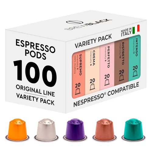 Vista 18 de BrewBlack Cápsulas de café Crema – 50 cápsulas de café de aluminio compatibles con la línea original Nespresso, tostado medio, intensidad 8/12
