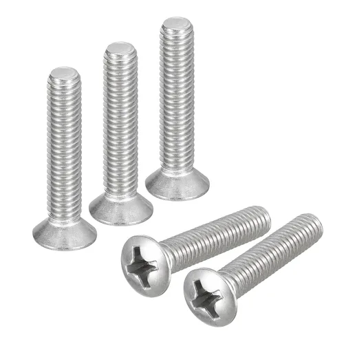 Vista 20 de uxcell Tornillos de máquina Phillips de cabeza ovalada M4x8mm, 50pcs 304 tornillos de cabeza avellanada ligeramente levantados de acero inoxidable