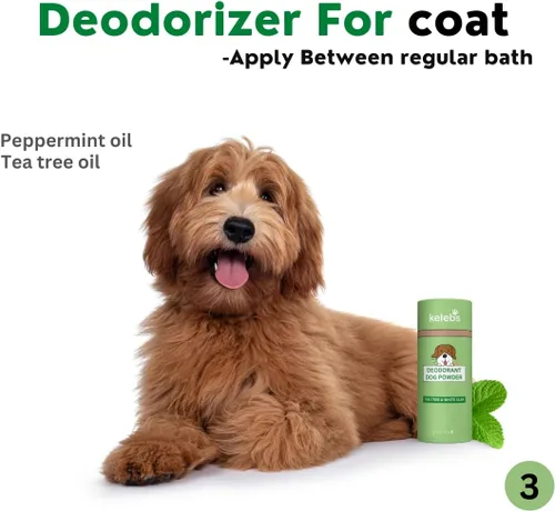 Vista 5 de Kelebs Champú seco para perros malolientes Champú seco sin agua para perros Champú antipicazón para perros Piel oreja y pata Aceite de árbol