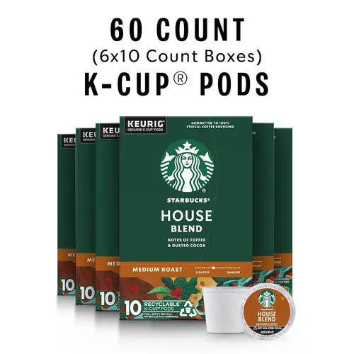 Vista 2 de Starbucks Cápsulas de café K-Cup, café tostado medio, mezcla de casa para cafeteras Keurig, 100% arábica, 6 cajas (60 cápsulas en total)