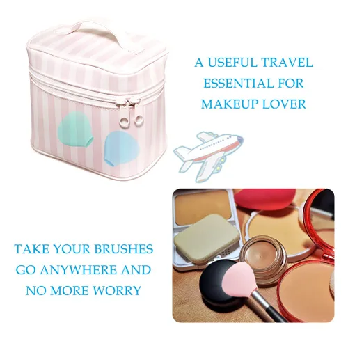 Vista 3 de Zerone Estuche organizador de brochas de maquillaje de silicona, soportes reutilizables para viajes, protector de brochas para amantes