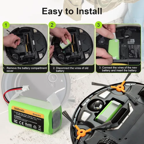 Vista 4 de Batería de repuesto para conector de 2 clavijas