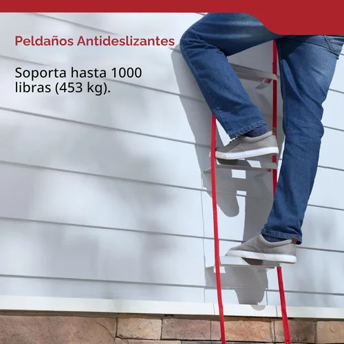 Vista 7 de Kidde - Escalera de escape contra incendios, escalera de cuerda de 2 niveles, se extiende hasta 13 pies, peldaños antideslizantes