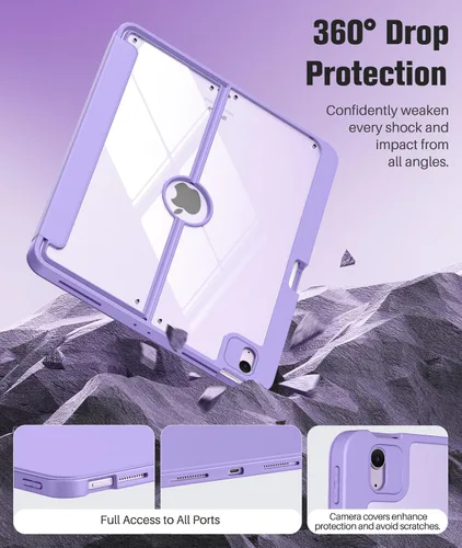 Vista 5 de MoKo Funda para iPad Air de 13 pulgadas M3 2025 y M2 2024 con soporte para lápices, funda para iPad Air 13 [protector de pantalla integrado]