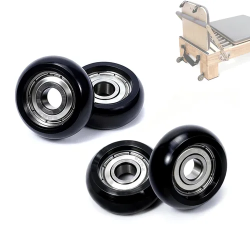 Replacement Roller Wheels for Aero Pilates Reformer,Set of 4, Easy to Install, Smooth & Quiet, Black