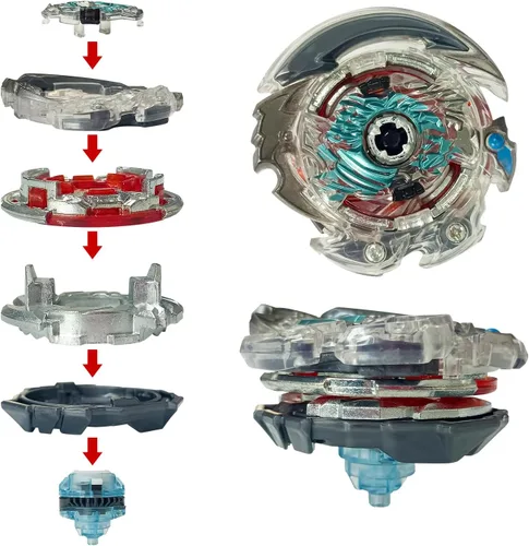 Vista 4 de Bey Battle Tops Metal Fusion Burst Gyro con agarre de lanzador 4D (B-176)