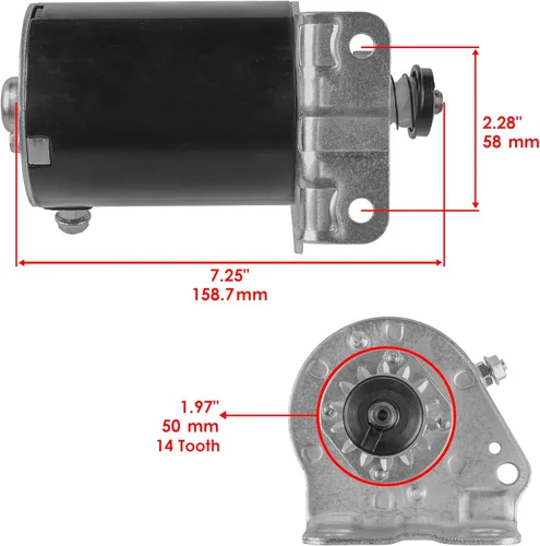 Vista 2 de Caltric Arranque Compatible con John Deere D100 D105 D110 D120 100 Series Tractor 17.5CV 19CV 21CV / Engranaje de acero mejorado de 14 dientes