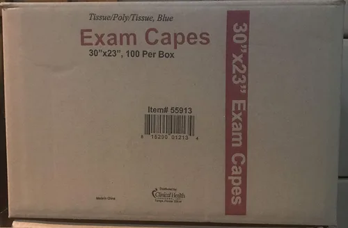 Clinical Health Services, Inc. Capas desechables para pacientes, 3 capas T/P/T, azul, rayos X, 30 "x 23" – Cantidad de 100