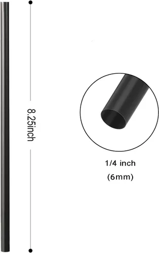 Vista 3 de KTOB - 200 popotes de ácido poliláctico 100% compostables a base de plantas, biodegradables, color negro, sin plástico, pajitas de barra de plástico