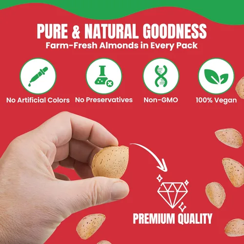 Vista 3 de We Got Nuts - Almendras de California Jumbo con cáscara, 5 libras (80 onzas), almendras crudas kosher de alta calidad - Bocadillo natural