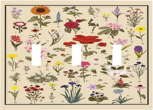 Vista 37 de Placa de Cubierta de Interruptor de Luz de 2 Posiciones Combinación de Abstracción/1 Toggle 1 Rocker Placas Decorativas de Pared de Plástico Negro