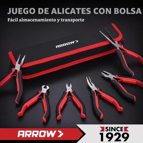 Vista 6 de Arrow - Juego de alicates pequeños, 6 piezas de alicates de joyería de precisión para manualidades