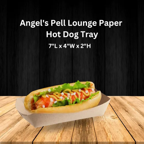 Vista 2 de Angel's Peel Lounge Bandeja de papel para perros calientes, bandeja desechable para servir ideal para festivales, bandejas para perros calientes