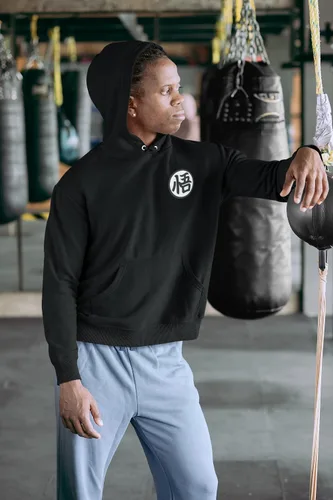 Vista 5 de ALLNTRENDS Sudadera con capucha de entrenamiento Símbolo con capucha 2024 Sudadera gráfica genial Negro