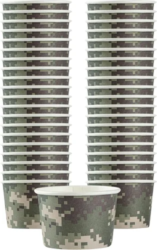 Vista 29 de Coppetta - Vasos de postre de 3 onzas, 50 tazas desechables para helado, tapas se venden por separado, cuencos de yogur congelado de papel rojo