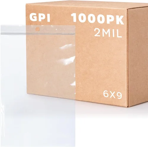 Vista 28 de GPI - 2 x 2 pulgadas - Paquete de 100 bolsas de plástico transparente con cierre de cremallera de 2 mil de grosor, agujero para colgar, bolsas