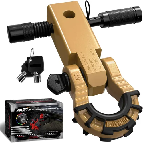 Vista 24 de AUTMATCH Receptor de enganche de grillete de 2 pulgadas con grillete de anillo Mega D de 3/4 pulgadas y pasador de bloqueo de enganche de remolque
