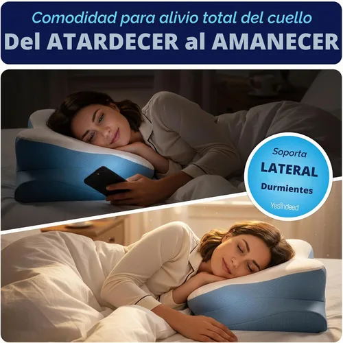 Vista 7 de YESINDEED Almohada refrescante para aliviar el dolor: soporte cervical para dormir, diseño de espuma viscoelástica contorneada para dolor de cuello