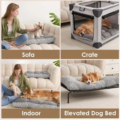 Vista 7 de EHEYCIGA Cama lavable para perros XL de 41 x 27 pulgadas, almohadilla reversible para perreras para perros extragrandes con un peso de hasta 75