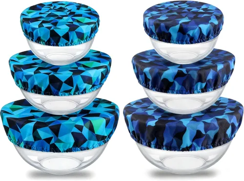 Vista 19 de wegreeco Fundas elásticas reutilizables para cuencos a prueba de pan, fundas de tela de tela para cuencos de masa madre para pruebas, juego de 3