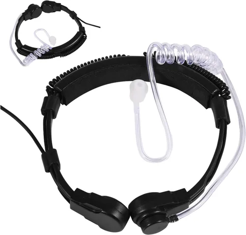 Vista 6 de 143 Micrófono de garganta Tubo Acústico Auricular PTT para UV5R Radio de 2 vías, Walkie Talkie, Micrófono de garganta PTT Auricular