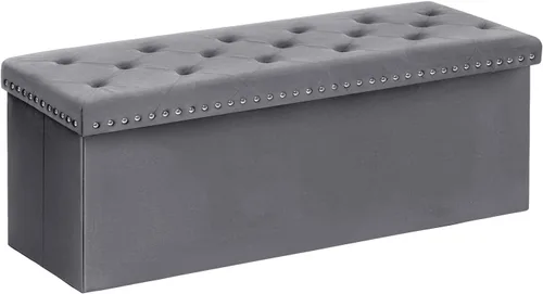 Vista 9 de B FSOBEIIALEO - Otomana de almacenamiento con forma de cubo plegable con capuchón - Otomanas con almacenamiento, cubierta de mesa de café, taburete
