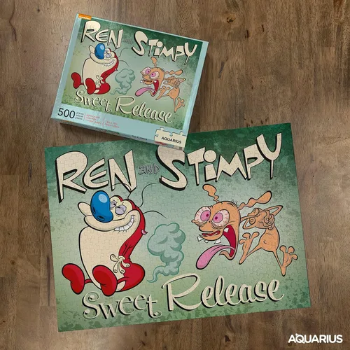 Vista 3 de AQUARIUS Ren & Stimpy - Rompecabezas de 500 piezas, sin deslumbramiento, ajuste de precisión, mercancía y coleccionables con licencia oficial de Ren