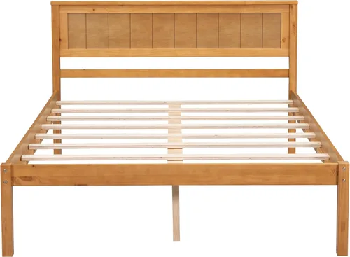Vista 45 de Harper & Bright Designs Base de cama individual con cabecero y estribo, cama de plataforma de madera tamaño individual con soporte de listones