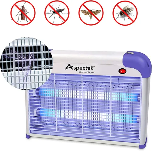 Vista 2 de ASPECTEK Exterminador de insectos de interior de 20 W, mata insectos, potente lámpara UV que atrae insectos voladores como mosquitos, mosquitos