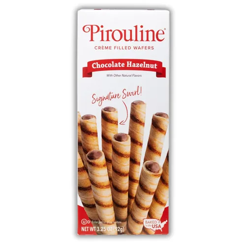 Vista 15 de Pirouline Obleas enrolladas – Avellana de chocolate – Palitos de oblea enrollados, obleas rellenas de crema, galletas enrolladas para café, té
