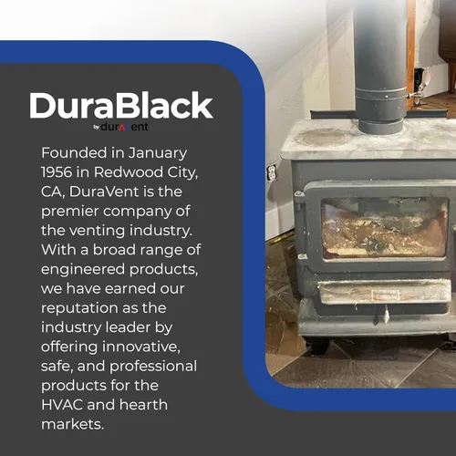 Vista 4 de DuraVent DuraBlack - Conector de tubo de estufa de acero inoxidable de una sola pared de 24 pulgadas de largo x 8 pulgadas de diámetro
