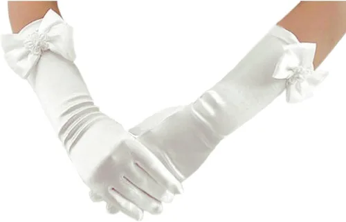 Deceny CB Guantes largos para niñas de flores guantes de princesa para bodas formales