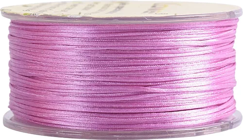 Vista 69 de KONMAY - Cuerda de nailon satinado de seda, 45.72 metros, 0.8mm cola de rata, para nudos chinos, Kumihimo, abalorios, macramé, joyería, Verde manzana