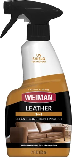 Weiman limpiador y acondicionador para cuero - Fórmula suave que limpia, acondiciona y restaura superficies de cuero y vinilo - Protección UV que