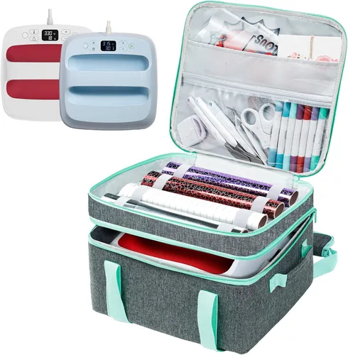 MYBAGZING Funda de transporte de doble capa compatible con Cricut EasyPress 2 (9 x 9), bolsa de prensa térmica resistente, funda de almacenamiento