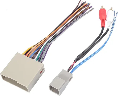 Vista 5 de X AUTOHAUX 70-5521 Juego de arnés de cableado para reproductor de CD estéreo de coche, adaptador de radio de cable, 2 conectores RCA para Ford