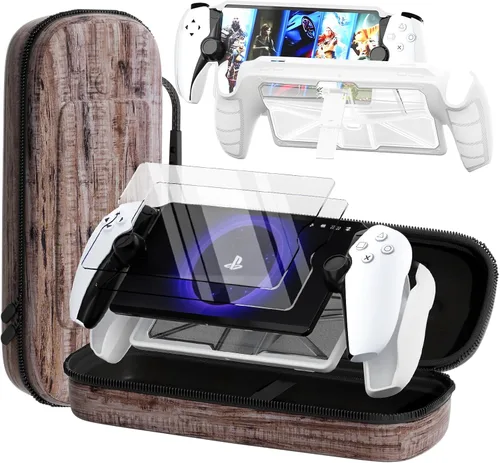 Vista 9 de QUAGGY 3-in-1 Accessoris Kit Compatible with PlayStation Portal, EVA Carrying Case for PS Portal with Silicone Protective Cover with Stand, 2 Pack