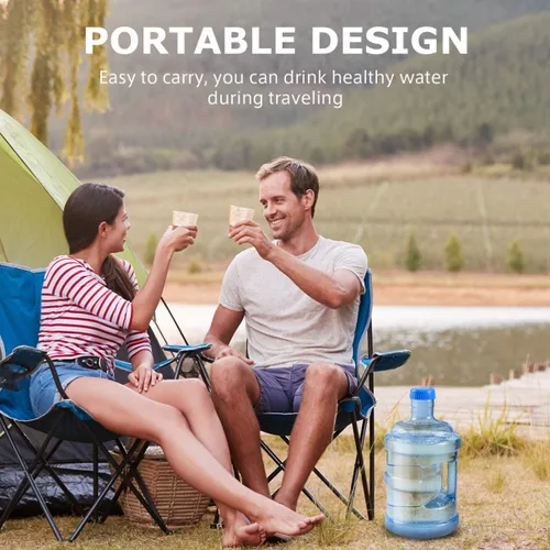 Vista 7 de Didiseaon Botella de agua de 5 litros con tapa de rosca, botella de agua mineral portátil para deportes al aire libre, viajes, camping, jarra