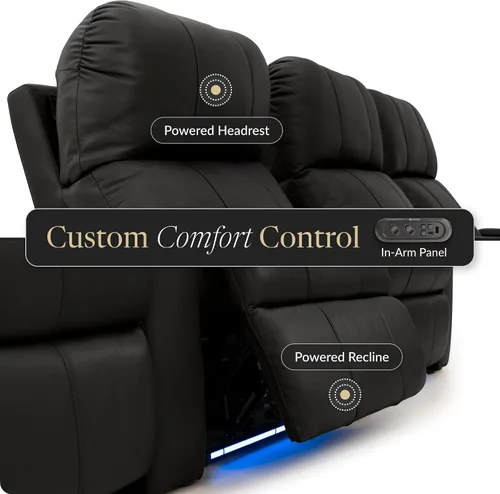 Vista 8 de Seatcraft Monterey - Asiento de cine en casa, reclinable, color negro