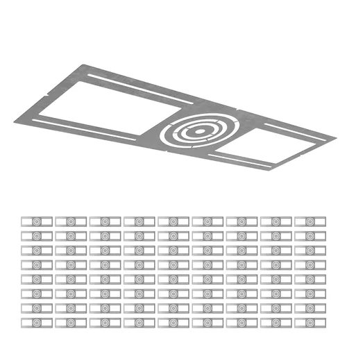 Vista 20 de ASD Placa de montaje para construcción nueva de 13 pulgadas con orificio redondo asimétrico - Soporte de luz tipo oblea de acero plano de 3/4/6