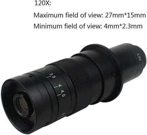 Vista 2 de Kit de microscopio 48MP 4K HDMI USB Cámara de microscopio de video digital monocular industrial 120X 180X 300X Zoom Lente de montaje en C