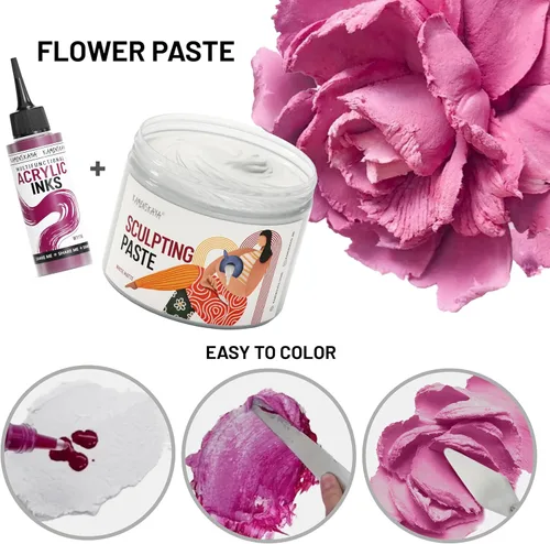 Vista 5 de Kamenskaya Pasta de escultura - Pasta de papel para escultura - Blanco mate, 16.9 fl oz (16.9 fl oz)