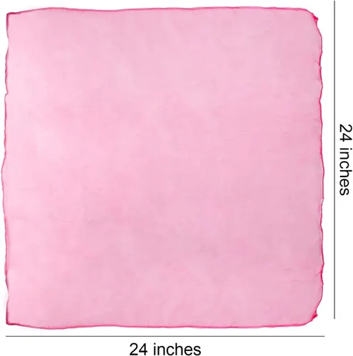 Vista 7 de Bufandas cuadradas de baile, 24 piezas de bufandas de malabarismo, bufandas de seda de truco mágico, bufanda de movimiento musical, 12 colores, 24 x