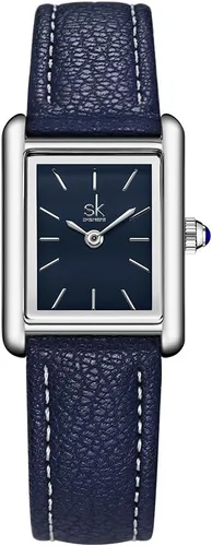 SHENGKE Relojes cuadrados vintage minimalistas para mujer con correa de cuero