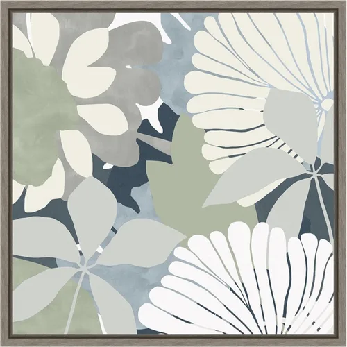 Vista 12 de Amanti Art Framed Canvas Wall Art 16x16 Big Retro Flowers II by Flora Kouta, Framed Wall Art Canvas, Abstract Artwork, Traditional Decor, Small