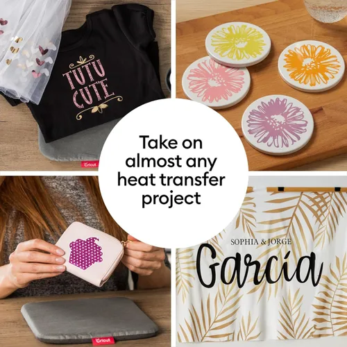Vista 5 de Máquina de prensa térmica Cricut EasyPress 2 (23 x 23 cm), ideal para camisetas, bolsas de mano, almohadas, delantales y más, control preciso