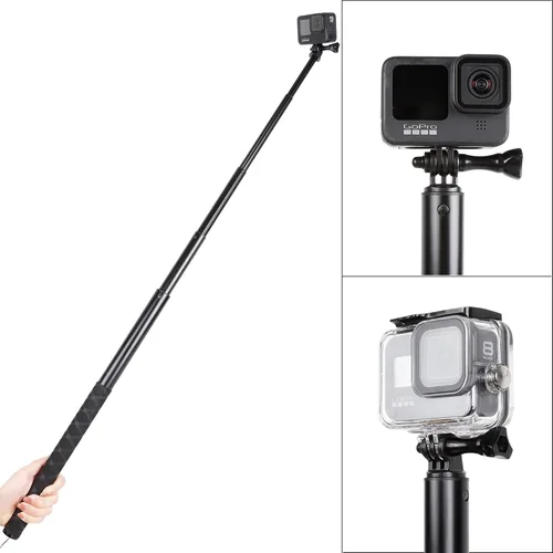 Vista 5 de Palo selfie de 79 pulgadas de largo para GoPro 13/12 11 10 9 8 7 6 5 Blcak 4 Silver Go Pro Max Session, DJI Osmo Action 5 4 3 2, AKASO, cámaras