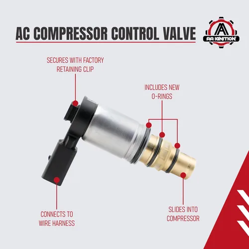 Vista 3 de Válvula de solenoide de control del compresor de AC para Volkswagen Jetta Sanden PXE16 PXE14 1K0820803E - VW GTI, Golf, Passat, Tiguan, Jetta TDI